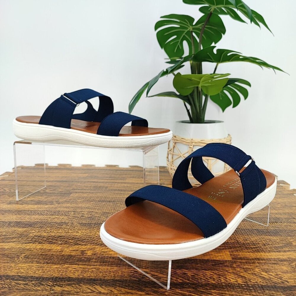 Italian Shoemakers Women's Slip-On Sandal Navy Blue Size 9.5